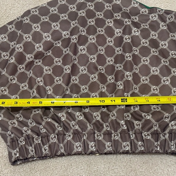 NEW!  Gucci Brown Technical Jersey Monogram  Logo Cropped Jacket - S - Picture 12 of 14